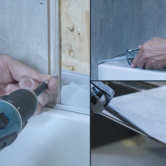 Installation of our waterproof wall systems Fibo